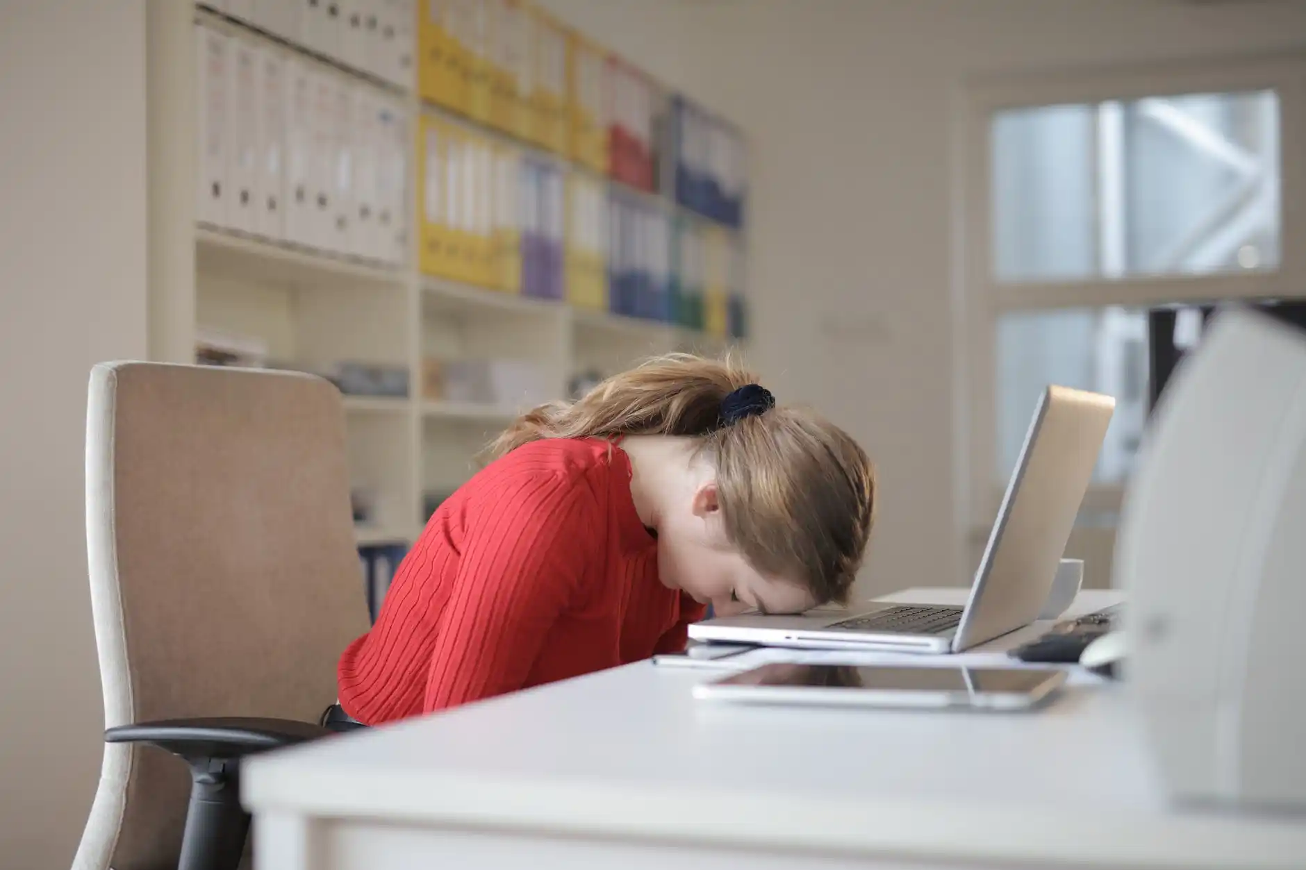 Tired Woman on Computer